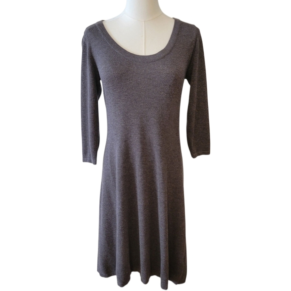 Cynthia Rowley Gray Sweater Knit Fit & Flare Dress Size Medium - Picture 1 of 5